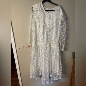 Jessica McClintock‎ Bridal Dress 18W Prairie Cottagecore Gunne Sax Style + Veil